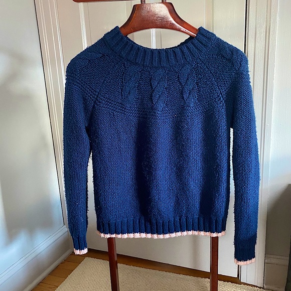 aerie Sweaters - Cable-Knit Sweater w Pink Trim